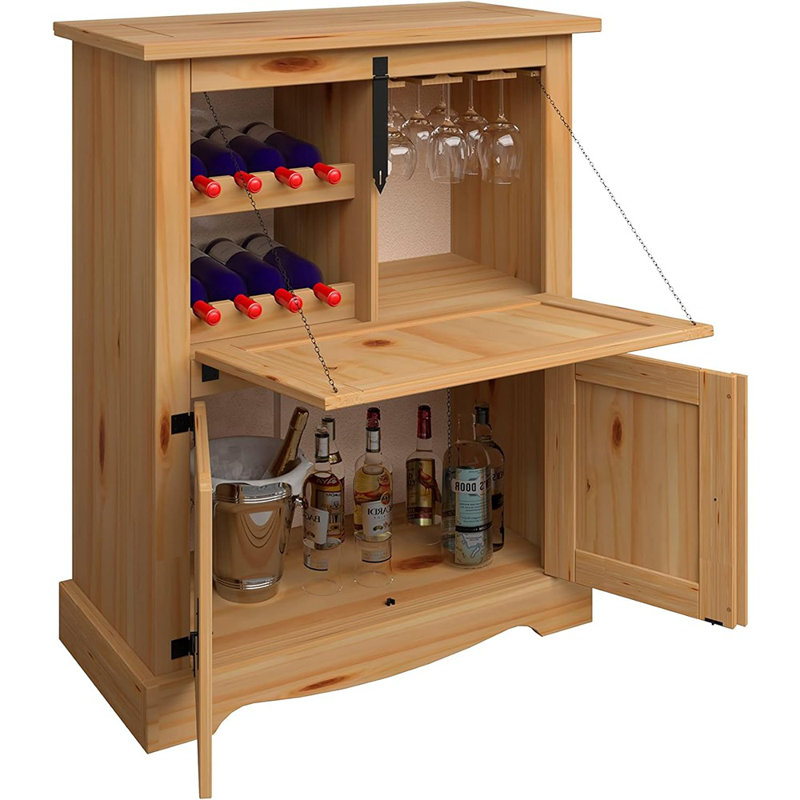 From the Tree Furniture Bar Cabinet 38.19 Elegant Wine and Liquor Storage with Glass Holder for a Sophisticated Touch Reviews Wayfair